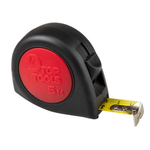 Retractable steel tape measure 5 m x 19 mm, softgrip