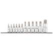 Torx bits on socket 1/4", 3/8", 1/2", set 12 pcs