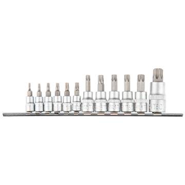 Torx bits on socket 1/4", 3/8", 1/2", set 12 pcs