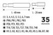 Screwdriver bits with holders, set 35 pcs