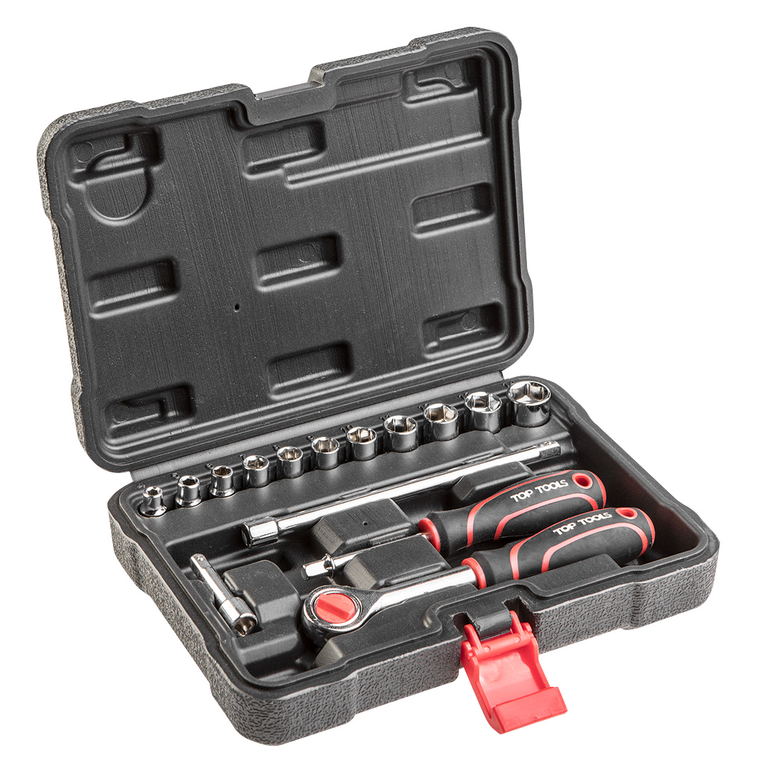 Socket set 1/4", 15 pcs.