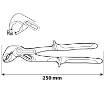 Pliers for pipes 250 mm, 0-42 mm