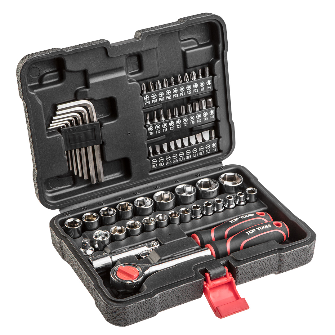 Set of socket spanners 1/4", 3/8", 63 pcs