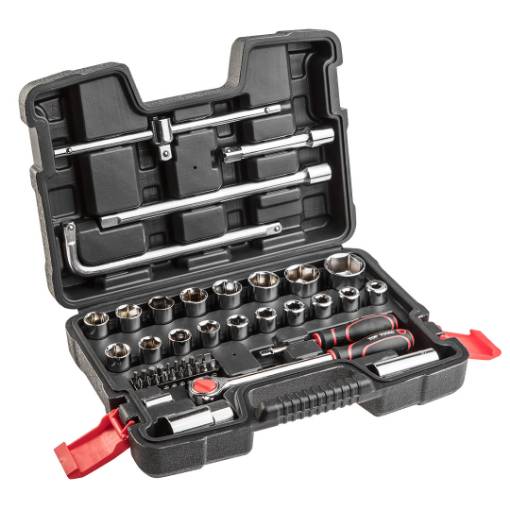 Socket wrenches 1/4", 1/2", set 47 pcs
