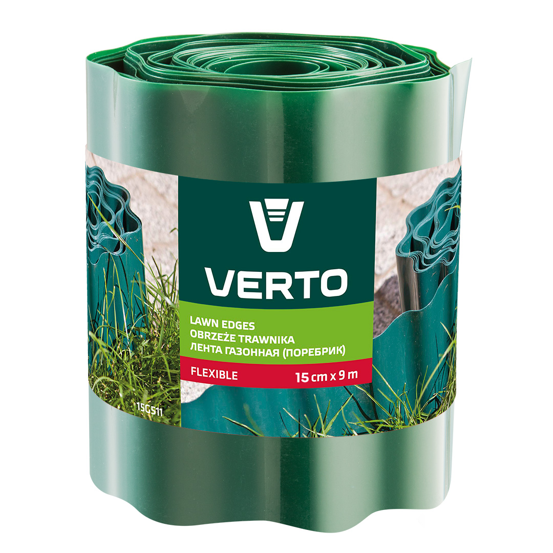 Lawn edging 15 cm x 9 m, green