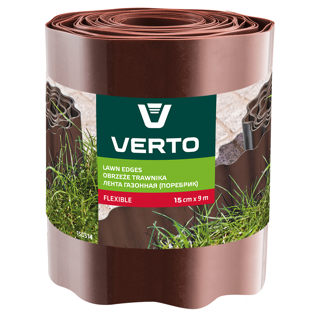 Lawn edging 15 cm x 9 m, brown