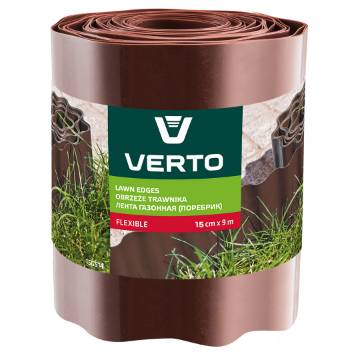 Lawn edging 15 cm x 9 m, brown