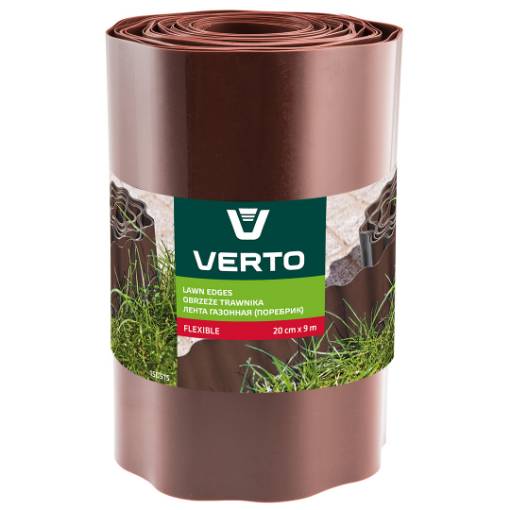 Lawn edging 20 cm x 9 m, brown