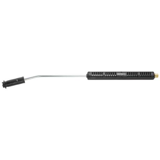 Curved lance  with adjustable spray head