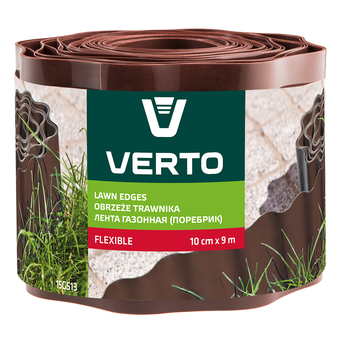 Lawn edging 10 cm x 9 m, brown