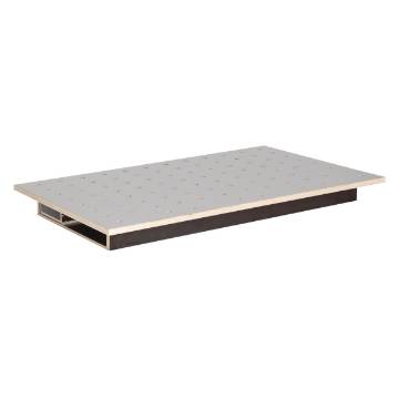 Table top  120x80 cm, HPL perforated grid plate Ø20 mm, with drawer