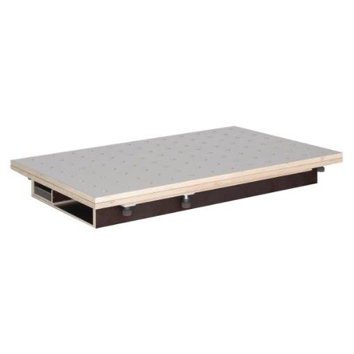 Table top  120x80/160x120 cm, HPL perforated grid plate Ø20 mm, with drawer