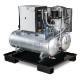 Stationary piston compressor with 2x 100 liter compressed air tanks and refrigeration dryer AIRPROFI DUO 853 / 2x100 / 10K