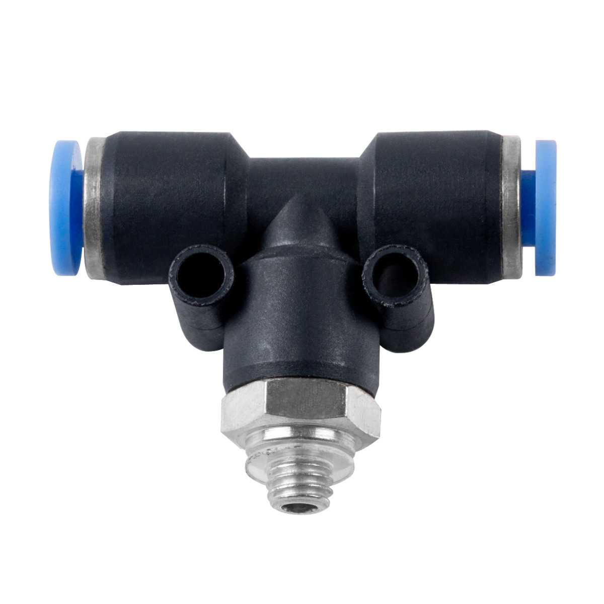 Push-in connector  M5 AG x 4 mm, T-piece, 15 bar