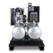 Stationary piston compressor with 2x 100 liter compressed air tanks, refrigerant dryer, fine filter, steam trap and conditioner AIRPROFI DUO 703 / 2x100 / 10 KK
