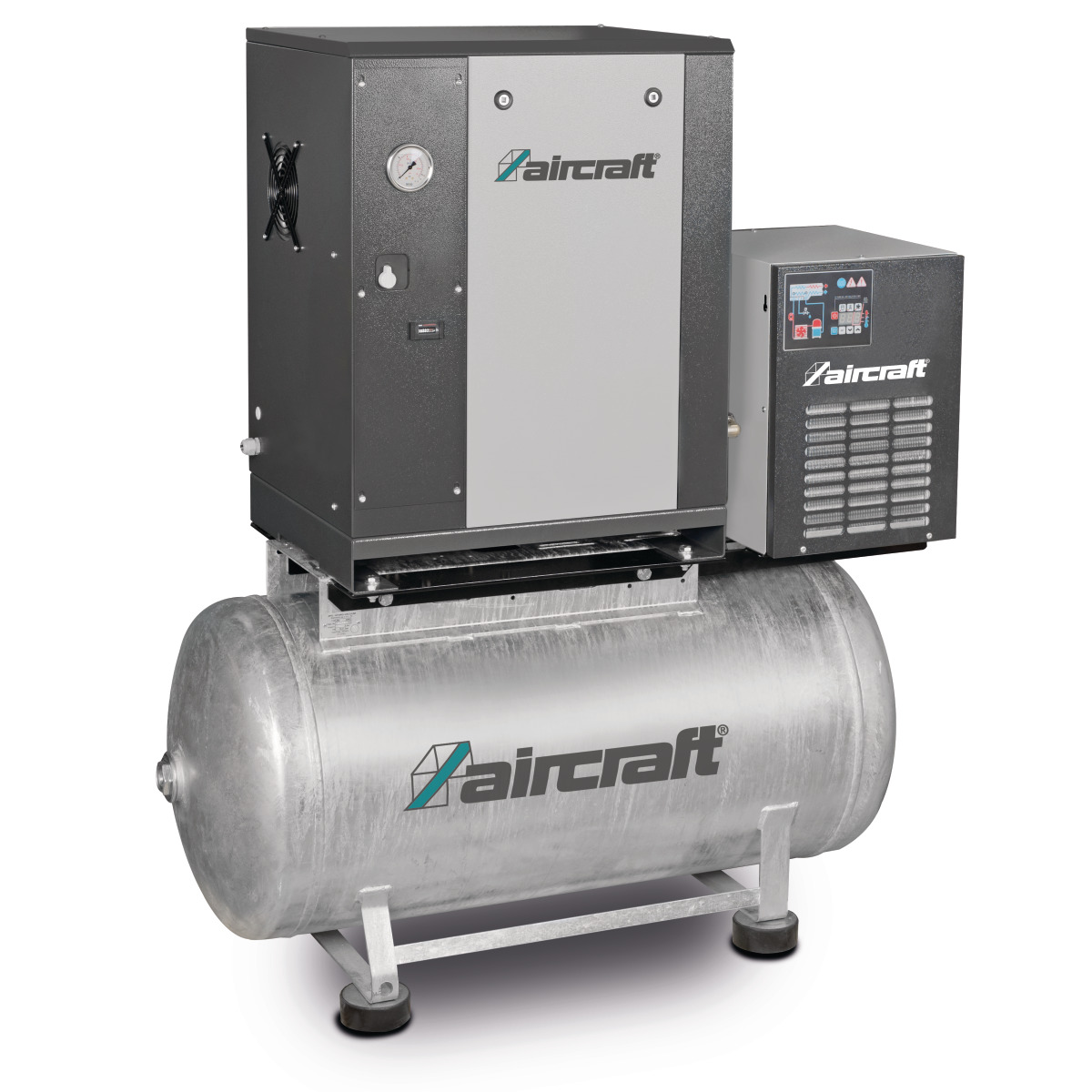 Screw compressor with ribbed belt drive on container with mounted refrigeration dryer A-MICRO SE 4.0-08-200 K