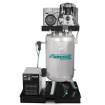 Stationary piston compressor with refrigerant dryer, fine filter, condensate conditioner for oil-water separation and automatic steam trap AIRPROFI 703/270/10 VKK