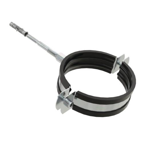 Screw clamp  32 mm with rubber inner band and dowel