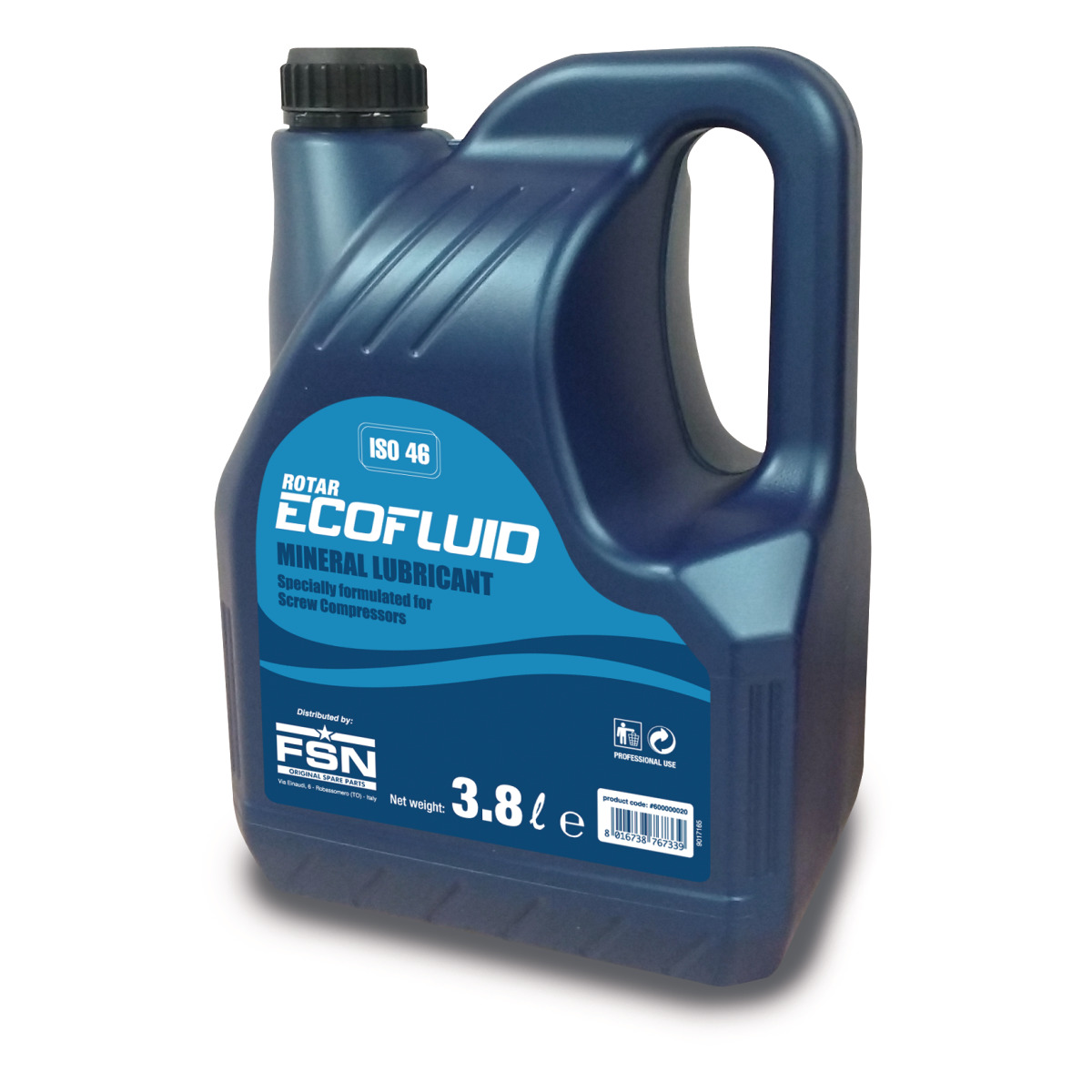 Mineral oil for screw compressors  ROTAR ECOFLUID 46 3.8 L