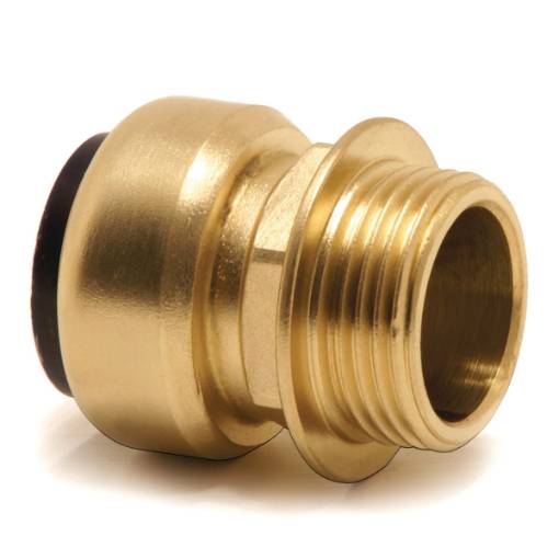 Straight screw-in connector brass  28 mm OD / R1" OT