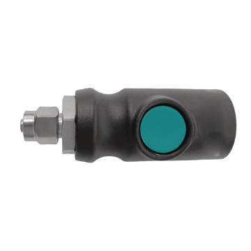One-hand safety quick coupling  with lock nut for 5mm spiral hose