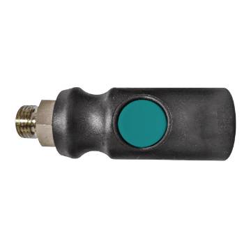 One-hand safety quick coupling  1/4" AG in store packaging