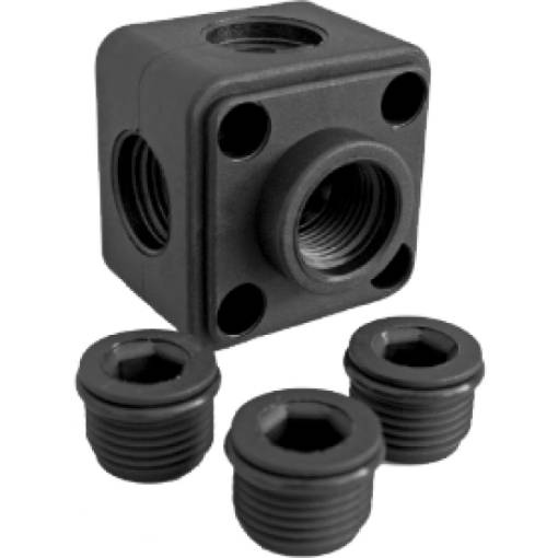 Air distribution box plastic  4 x 1/2"