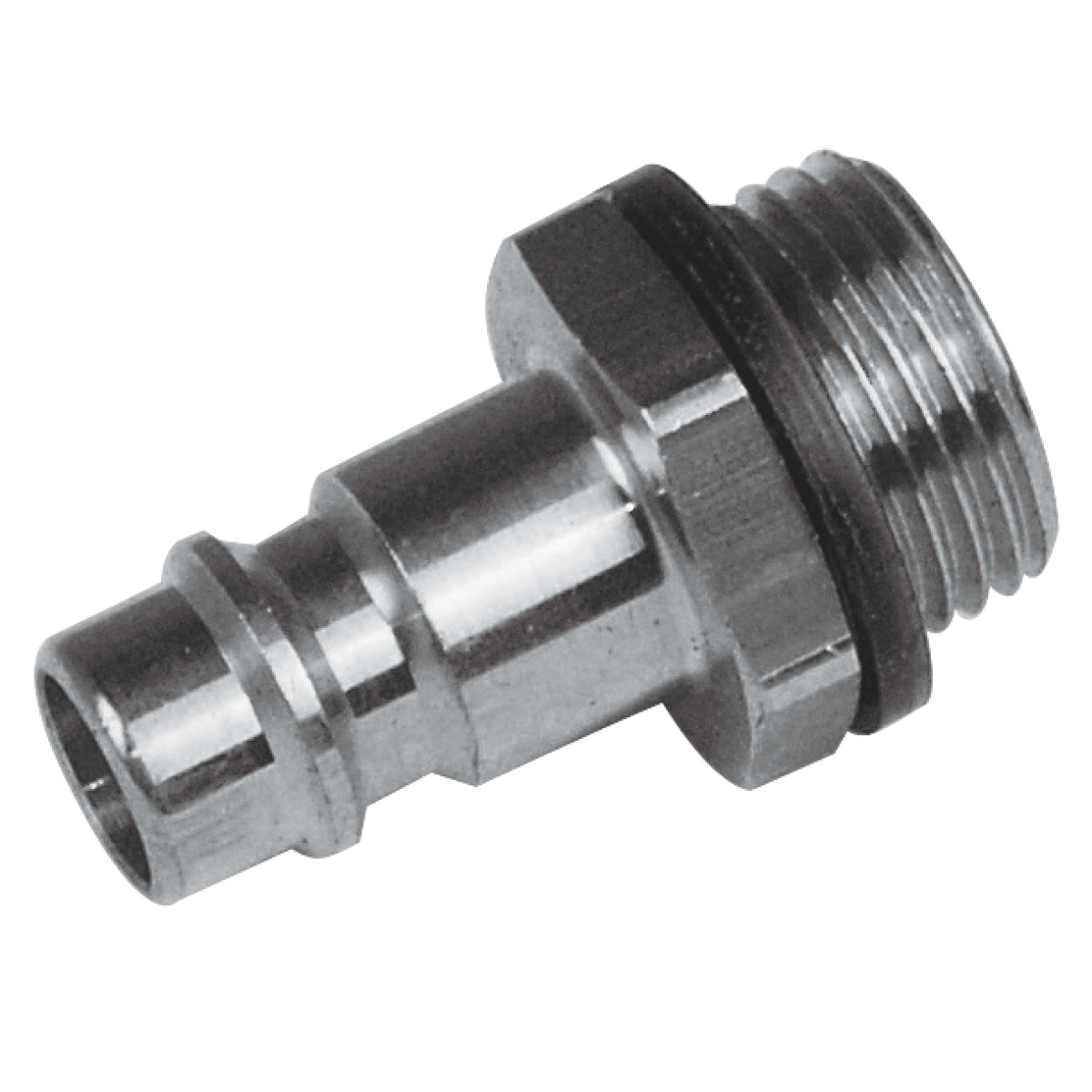 Plug-in nipple steel  ¼" external thread in store packaging