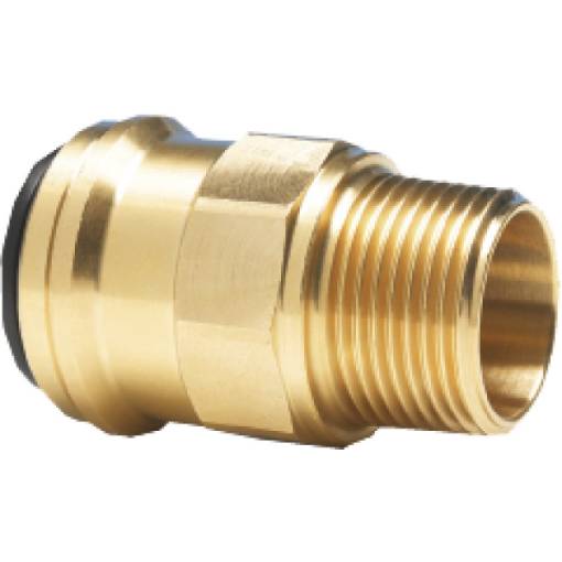 Straight screw-in connector brass  28 mm OD / R1" OT