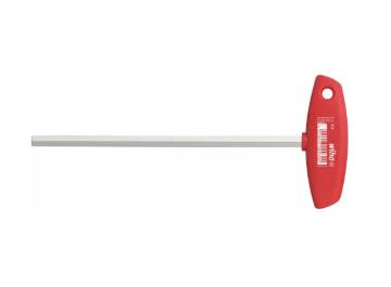 L-key with T-handle, 5,0x350mm, hexagon brilliant  nickel-plated