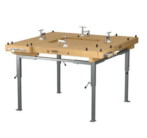 EDU 1300 with steel trestle 4-station,  beech