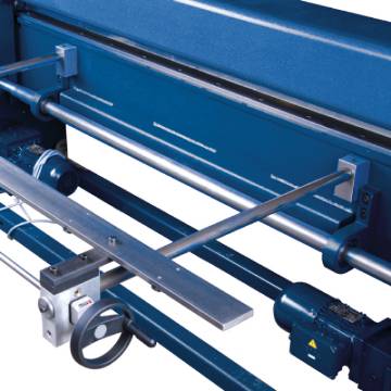 Rear stop 75 - 760 mm, with handwheel, measuring device and continuous beam