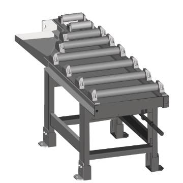 Roller conveyor motorized, discharge side  2000 x 520 mm for 60° cuts