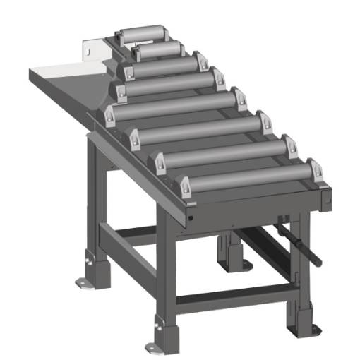 Roller conveyor motorized, discharge side  2000 x 520 mm for 60° cuts
