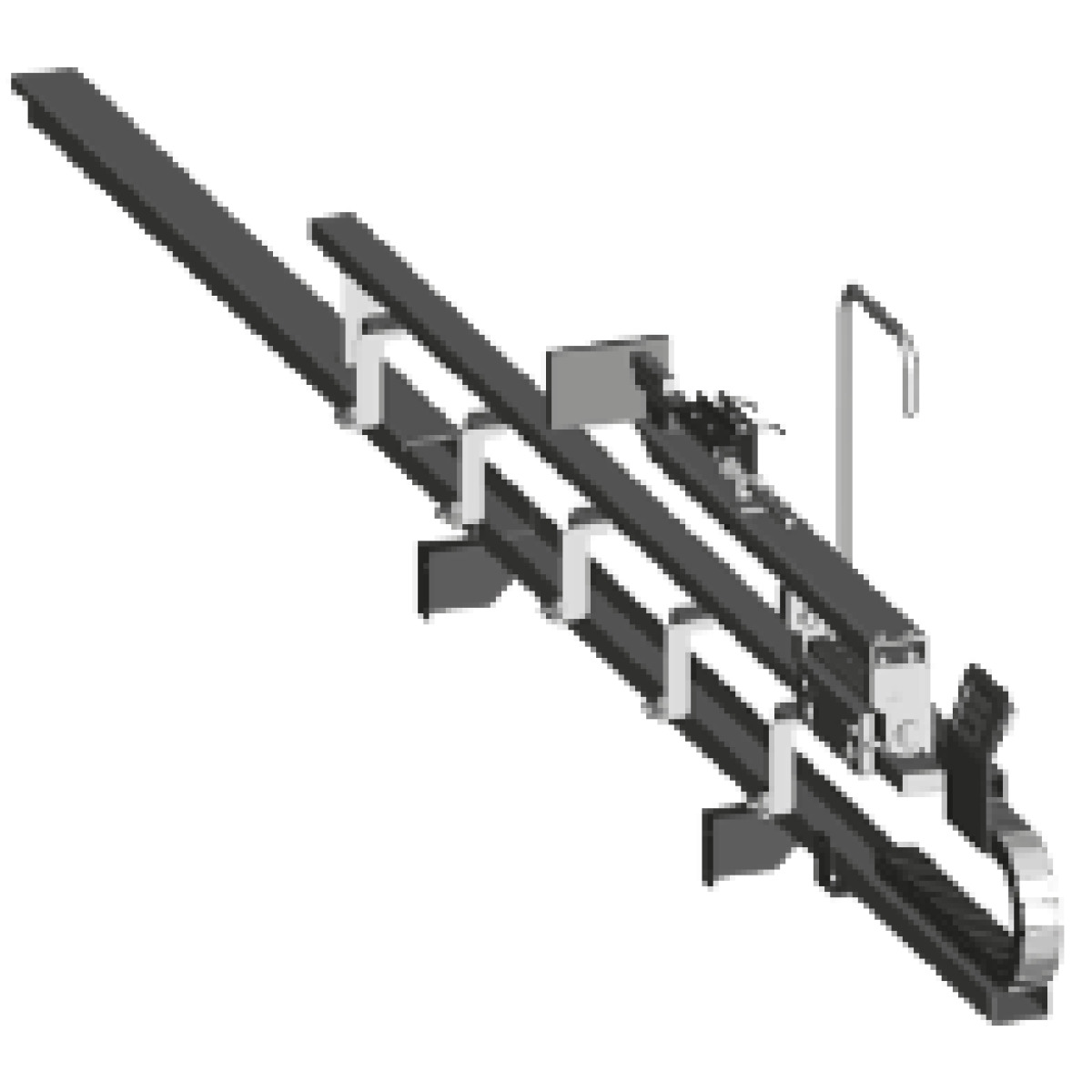 Stop carriage electromechanical system  for motor. roller conveyor