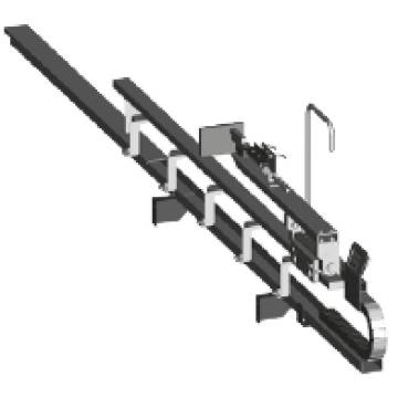 Stop carriage electromechanical system  for motor. roller conveyor