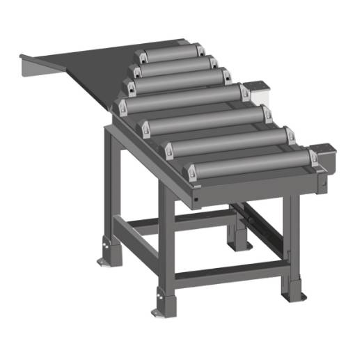 Outfeed roller conveyor  for 60 ° cuts