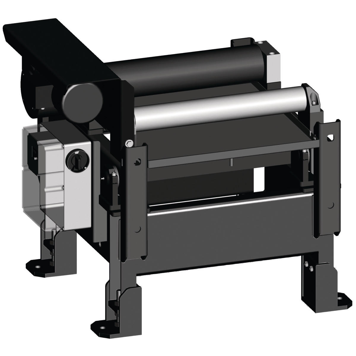 Roller conveyor, motorized  900 x 620 mm hydraulic lifting roller