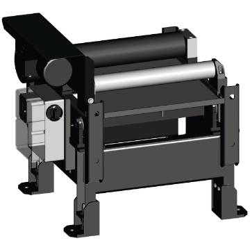 Roller conveyor, motorized  900 x 620 mm hydraulic lifting roller
