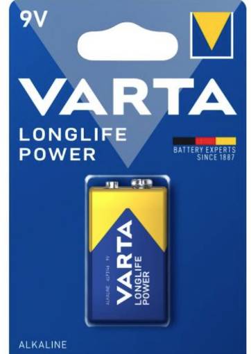 Patarei 9V 6LR61 Varta Alkaline Longlife Power (1/tk pakk)