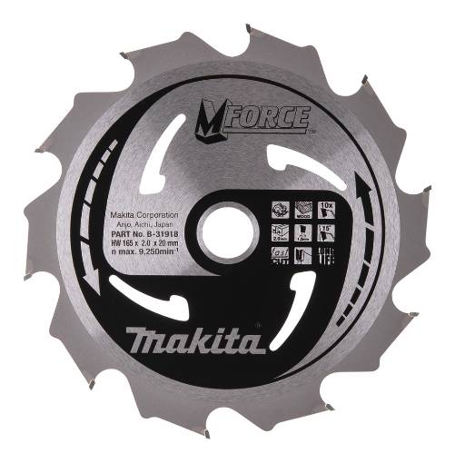 T.C.T saeketas 165X2X20mm 15° T10 T.C.T • 165 x20 mm • T10 • 15° • Puidu