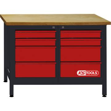 Workbench, 8 drawers, 840x1200x600mm