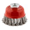 Bowl cup brush 80mm x M14 twisted stainless steel wire 0.5mm